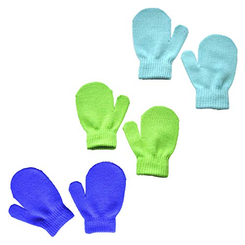 Mittens Girls Cute Warm Knit Baby Of Gloves 3Pairs Winter Infant Boys Baby Care Ski Gloves For Kids (B, One Size) #TOP3