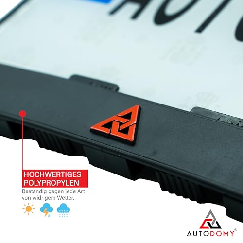 Autodomy Kennzeichenhalter Motorrad 180x200 | Motorrad Kennzeichenhalter Gültig für Alle Motorräder Inklusive 4 Schrauben | Nummernschildhalterung Motorraeder ist UV Beständig & Waschanlagenfest