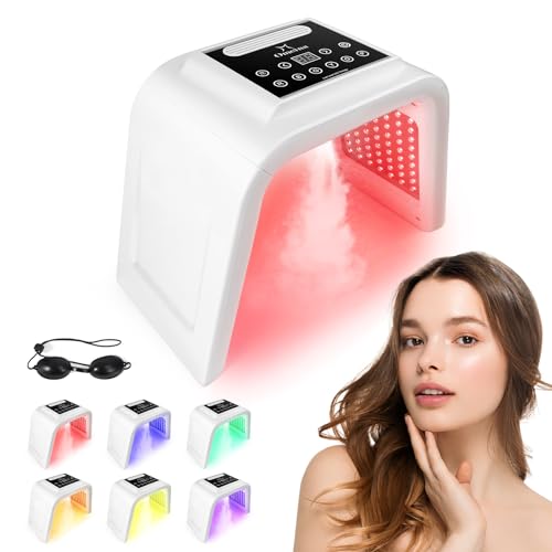 Deciniee Maschera Viso Led Professionale: 6 Colori Maschera LED per il Viso per Terapia Della Luce Ringiovanimento Rassodante