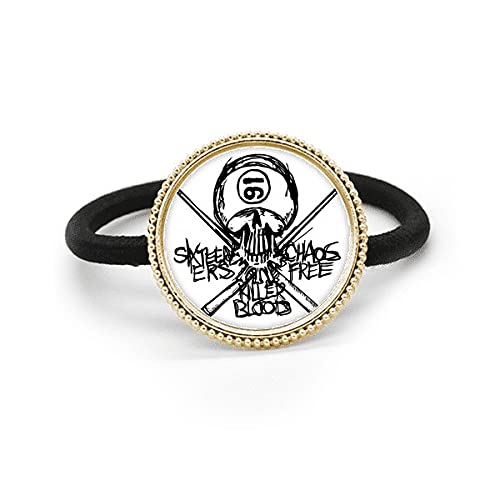 Corbata de pelo ninja negro número 16 con esqueleto de plata metal para peinados urbanos alternativos