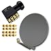 Produktbild Premium X DELUXE80 Aluminium 80cm Antenne Digital SAT Schüssel Spiegel in Anthrazit für HDTV HD+ 4K mit LNB Octo 0,1dB zum Direktanschluss von 8 Teilnehmern inkl. 16x F-Stecker