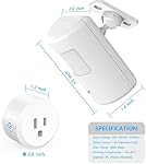 Plug-in Wireless Motion Activated Light Control, No Wiring, Adjustable Detection Range, Always-on Timer and Light Sensor, Motion Detector and Plug Set, 2 Pack