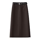 Conception: La jupe en laine vintage pour femme, les jupes midi en laine pour femme, la jupe longue fendue en laine pour femme, la jupe crayon pour femme, la jupe d'hiver pour femme, les jupes pour femme taille haute assurent un ajustement confortable, la patte de boutonnage zippée, la couleur unie, les jupes pour femme dessinant les courbes naturelles du corps, vous donnant un look sophistiqué à la fois décontracté et s