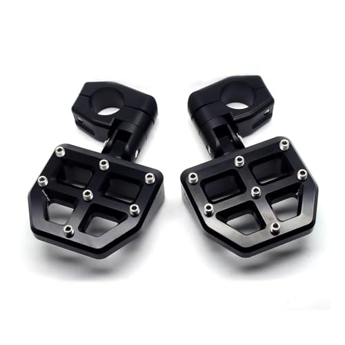 Image of MZS Motorcycle Highway Pegs, 1.25 inch Highway Foot Pegs Mount Short CNC Aluminum Compatible with Road King Softail Road Electra Street Glide Sportster Vulcan Chief Boulevard for 1 1 /4 Engine Guard