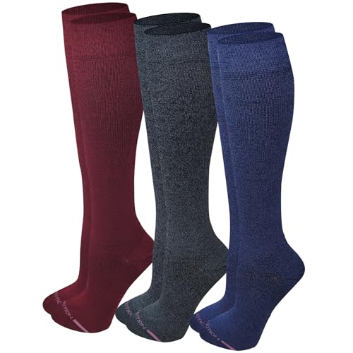 Dr. Motion Women's Bamboo Compression Knee High Socks, 3 Pairs