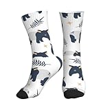Zouey Mittellange Sportsocken, warme Socken für Erwachsene, Damen und Herren, Polyesterstrümpfe, Malaiisches Tapir-Motiv