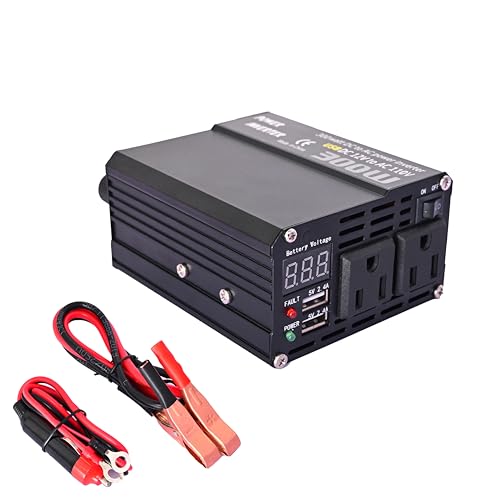 300W Power Inverter DC 12V to 110V AC Car Converter, 2 AC