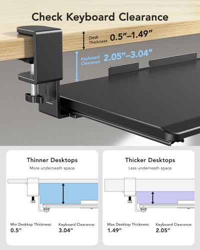 Huanuo HNKB12B-59-PLGUS Keyboard Tray Under Desk thumb #2
