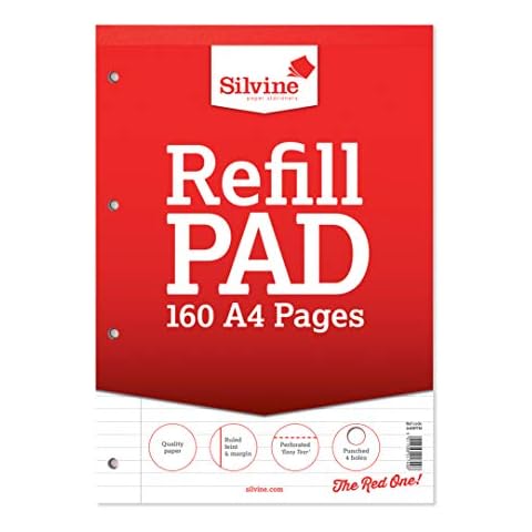 Silvine A4 Refill Pad with Margin Cover
