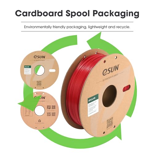 Image of eSUN High Speed PLA+ Filament 1.75mm, 3D Printer Filament Speedy PLA Plus for Fast Printing, 1KG per Spool, 2 Spools 3D Printing Filament, Fire Engine Red