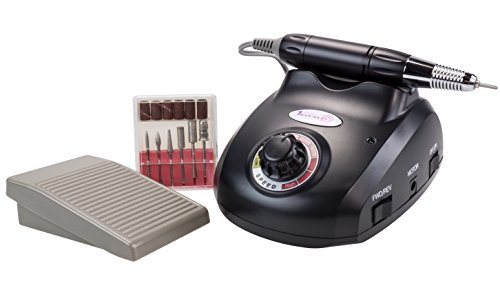 Laron S1102B Nail Master in Schwarz Maniküre Pediküre Gerät und inkl. 6 er Fräserset und FUSSSCHALTER Maniküre Fräser