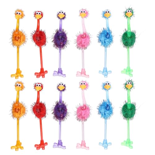 Stylo à bille autruche fantaisie minkissy, 24 pièces cadeaux pour l'école