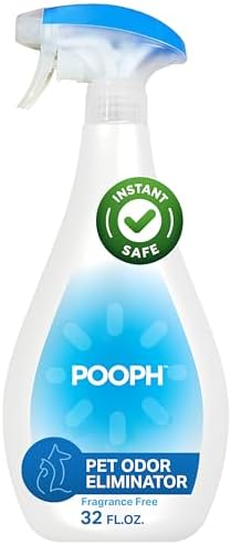 Pooph Pet Odor Eliminator, 32oz Spray – Dismantles Odors on a Molecular Basis, Dogs, Cats, Freshener, Urine, Poop, Pee, Deodorizer, Natures, Puppy, Fresh, Clean, Furniture, Potty, Safe