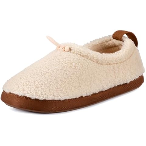 LazyStep Women's Fuzzy Curly Loafer Slippers Memory Foam Cozy Indoor Outdoor House Shoes(Beige, Size 6) Cover
