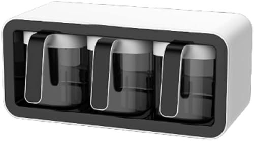 Miniatura 3 de Juego de macetas de especias de cocina, frascos de condimentos, caja de condimentos transparentes, contenedor de especias y azúcar con cuchara,