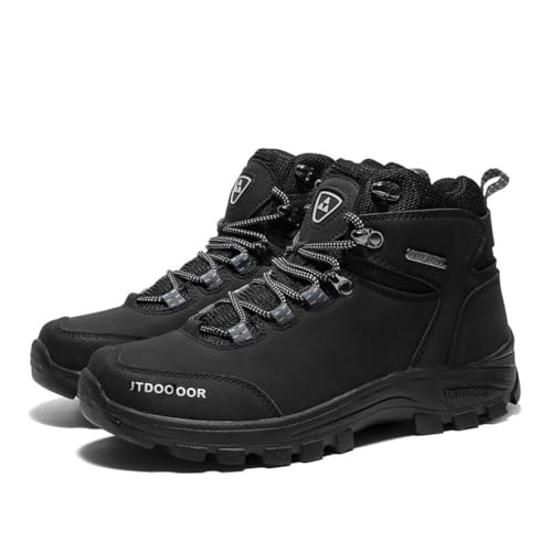 Botas de montaña Impermeables de caña Alta para Senderismo, Zapatos Escalada, Acampada, Entrenamiento Zapatos Todoterreno y Deportes al Aire Libre. Negro 42