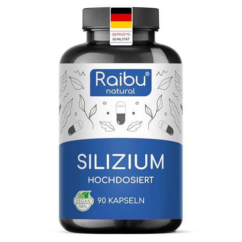 Raibu Silizium Kapseln hochdosiert - 90 Kapseln für 3 Monate - 667mg - organisches Silica hochdosiert aus Bambusextrakt - Ohne Zusätze, in Deutschland produziert Vegan Raibu Silizium Kapseln hochdosiert - 90 Kapseln für 3 Monate - 667mg - organisches Silica hochdosiert aus Bambusextrakt - Ohne Zusätze, in Deutschland produziert Vegan
