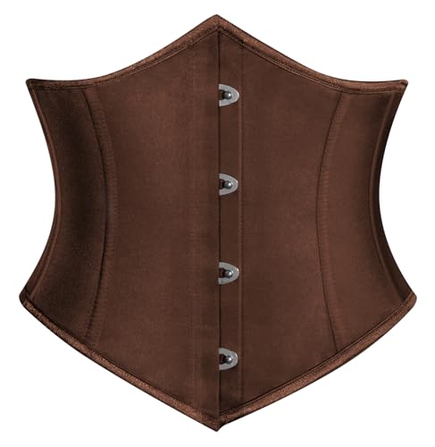 SCARLET DARKNESS Mittelalter Korsett Gürtel für Kleid Damen Vintage mit Schnürung Shapewear Braun 40