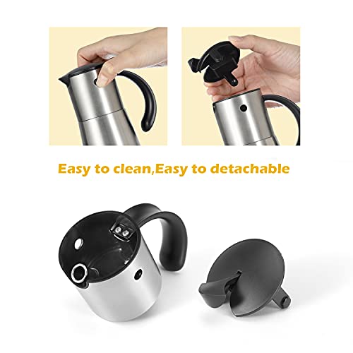 Vucchini Stainless Steel Oil Dispenser Bottle - Auto Flip Condiment Container With Automatic Cap And Stopper - 500Ml Capacity Non-Drip #TOP2