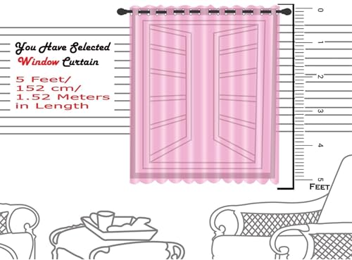 Image of Premium Curtains for Living Room & Bedroom | 5ft Long Window Parda| Heavy Fabric | Designer Drapes (Set of 1 Pcs, Gold Colour)