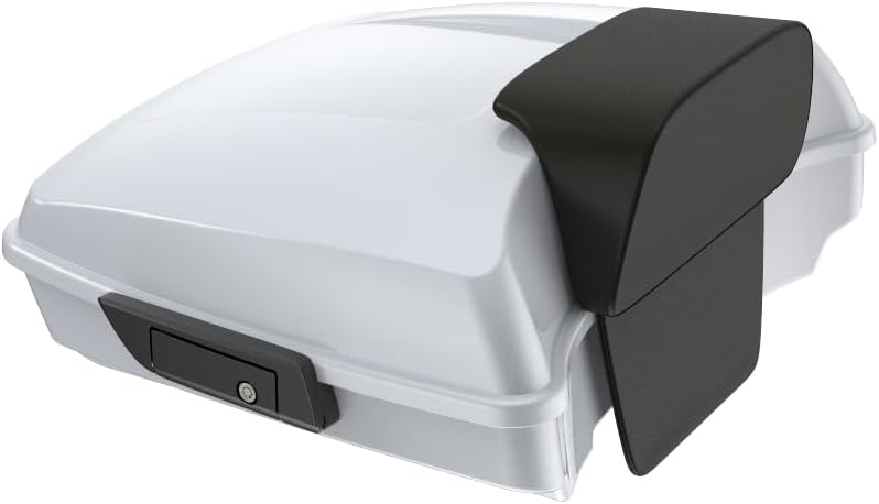 Advanblack White Onyx Pearl Razor Tour Trunk Pack Black Latches Compatible with Harley Touring 14-25 Road King Road Glide Street Glide Electra Glide - Weather Resistant, Keep Ride Agile & Stylish