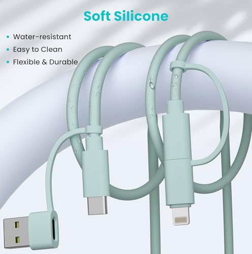 Image of Elebase Multi Charging Cord,USB to USB C Charging Cord 3.3FT,60W Fast Charger Cable with Type C /USB A /Lightning Adapter for Car,iPhone 17 16 15 14 Max,iPad Pro 2024,8th Air,Google Pixel 10 9 8 XL Fold