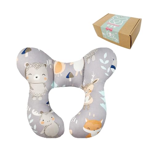 Image of Wedfull Baby Neck Pillows, Comfortable Baby Travel Head Neck Support Pillow for Car Seat Stroller Pushchair, Soft PP Cotton Travel Pillow for 0-2 Years Old Toddler Infant Newborn, Fox