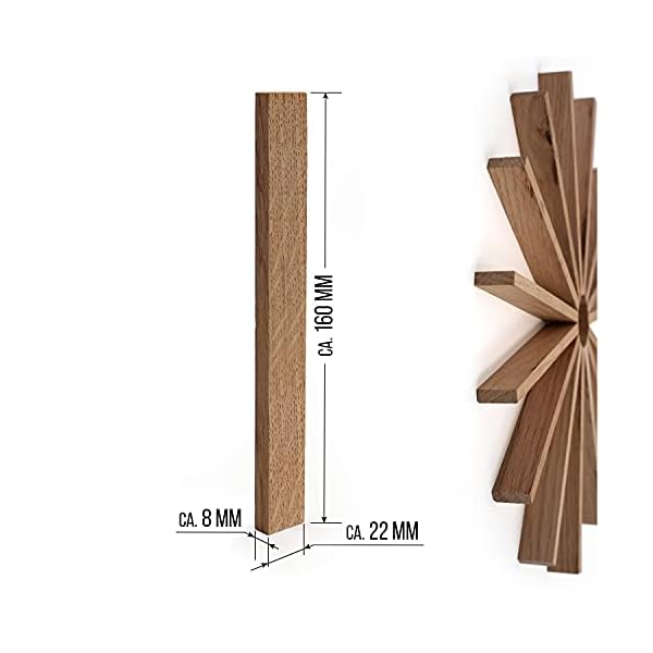 ALEKO Premium Holzbausteine Natur, aus Eiche, Stäbchen, perfekte Abmessungen der Bausteine für DIY Projekte Basteln mit Holz, Bauklötze für Kinder und Erwachsene (22 x 8 x 160-43 Stück) – Bild 4