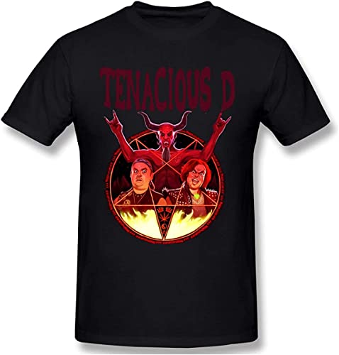 Photo de Men's T-Shirt Soft Tenacious D Print Short Sleeve Shirts Tee Black