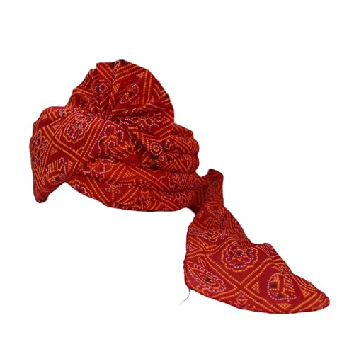 Image of KRYPMAX Men's Jaipur Printed Fabric Barati Pagri Pack of 1 (PCN-005-014-single Multicolour Size: 22 to 22.5 Inch)