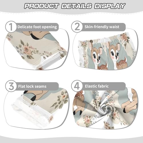 Toddler Girls Leggings Printed Yoga Pants Leggings Cute Vintage Fawn for Kids3