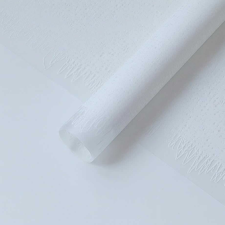 Image of Oasis 20 Sheets Korean Style Waterproof Premium Bouquet Wrapping Paper (58 x 58 cm) | White Burlap Design Flower Wrap | Elegant Packaging For Bouquet, Gift Wrapping & More