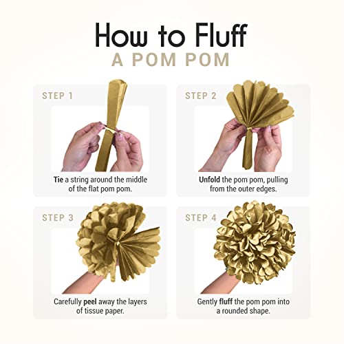 Epiqueone 16-Piece Paper Pom Poms Party Kit | Add A Splash Of Red, Orange & Gold To Your Celebrations | Easy To Assemble | Ideal For Birthdays, Bridal Showers, Baby Showers, Weddings & More #TOP3