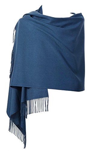 Womens Pashmina Shawl Wrap Scarf - Ohayomi Solid Color Cashmere Stole Extra Large 78