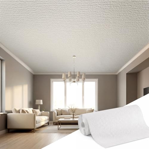 Nuanchu 1 Roll 1.64 x 32.81 ft Ceiling Tiles Peel and Stick, Covered 53.8 Sq. Ft, Waterproof Wall...