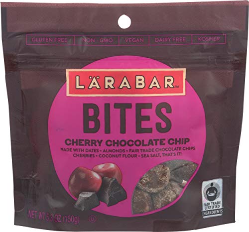 Larabar Bites, Gluten Free, Cherry Chocolate Chip, 5.3 oz Pouch, Gluten Free Snacks, Chocolate Snacks