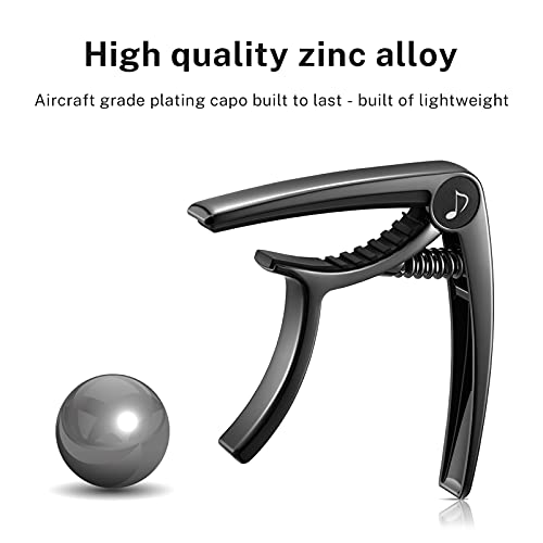 Donner Guitar Capo For Electric And Acoustic Guitar Dc-2, Ukulele Capo Black With 4 Picks #TOP3