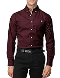 H2H Mens Slim Fit Dress Shirts Long Sleeve Casual Button Down Shirts for Men Wine US M/Asia L (CMTSTL138)
