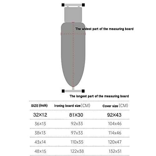 Jww Cotton Replacement Ironing Board Cover 32X12In 36X13In 38X13In 43X14In 48X15In Iron Board Cover Heat Resistance Easy Placement (Color : Yellow, Size : 97X33Cm/38X13In) #TOP5