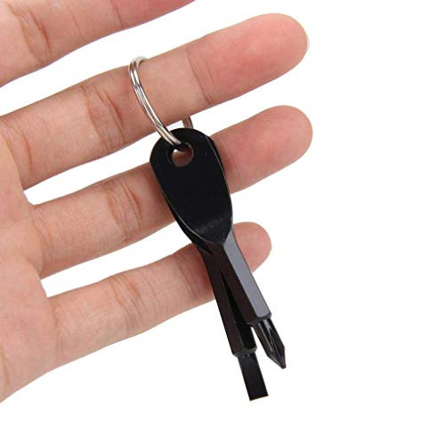 CoscosX 12 Sets Portable Every Day Carry Keys Ring Cross and Slot Type Screwdriver Set Snowflakes Bottle Opener Bicycle Bike Repair Tool Men's Socks Key Multifunction Keychain Stainless Keychain