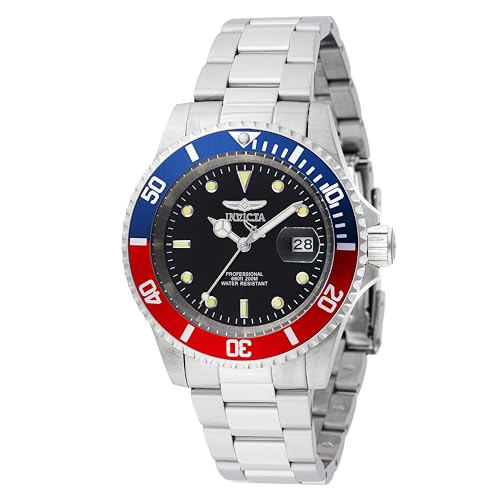 INVICTA Pro Diver 47354 Reloj para Hombre - Impermeable - Analógico - Movimiento Cuarzo - Acero Inoxidable con Esfera Negro - 40mm