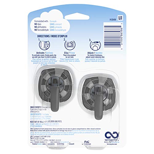 Image of Febreze Car Air Fresheners, Gain Original Scent, Odor Fighter for Strong Odors Car Vent Clips (2 Count)