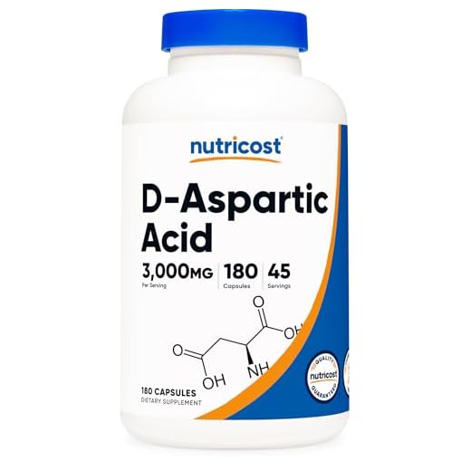 Nutricost D-Aspartic Acid (DAA) Capsules 3000mg Per Serving (180 Capsules) - Non-GMO