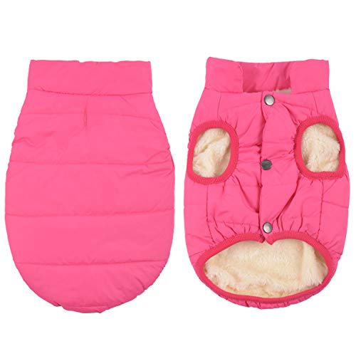 Kismaple Chien Polaire Confortable Veste Manteau doublé d'hiver Vêtements Chauds rembourrés pour Petit Moyen Grand Chiens (XS (Poitrine: 32cm, Cou: 23cm), Rose)