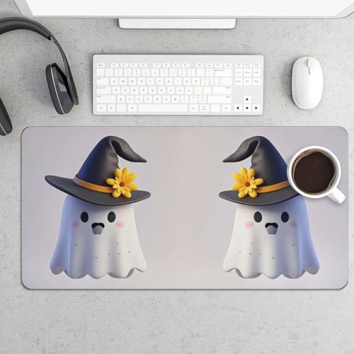 Protector Desk Pad Ghost Witch Hat, caucho blanco grande miniatura 5