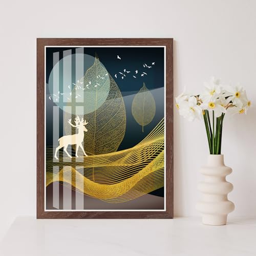 puthiac 16x20 Walnut Picture Frames for Wall - Minimalist 16x20 Oak Wood Frames, 16"x20" Picture Frame Wood, Natural Solid Wooden Picture Frames for Wall Art Photo and Prints (1 Pack, Walnut)