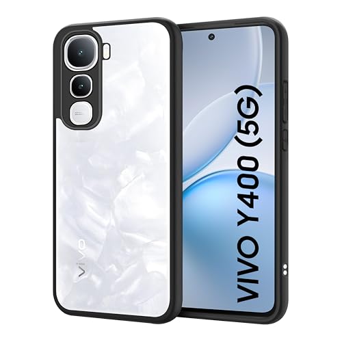 Image of CEDO Backcover for Vivo Y400 (5G) | Camera Protection Bump Shockproof Edge | Ultra Hybrid Transparent Acrylic Clear TPU+PC Hard Backcase Cover (Black)