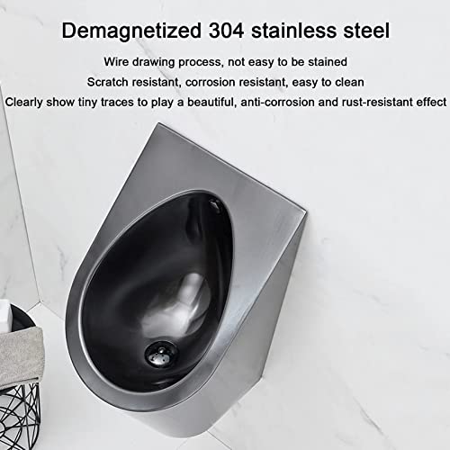 OTQEFTN 304 Stainless Steel Induction urinals,Household Wall-Mounted Vertical Toilets, Commercial Bathroom Urinal Funnel Toilet, Used in Bars, Hotels, Schools Public Toilet