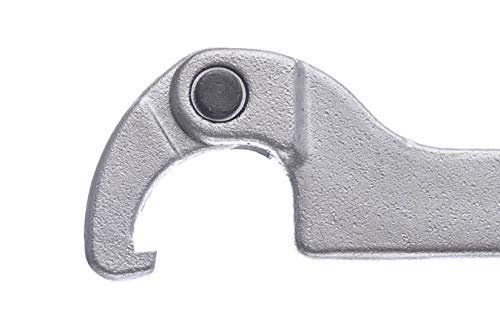 KING TONY 3641-35 Chrome Vanadium Alloy Steel Adjustable Hook Spanner Wrench, 13-35 mm Capacity, 174 mm Length, Pack of 12 - Image 3
