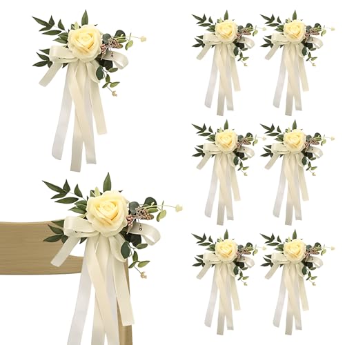 Yuztsdw 8 PCS Wedding Aisle Decorations for White Wedding CeremonyChair